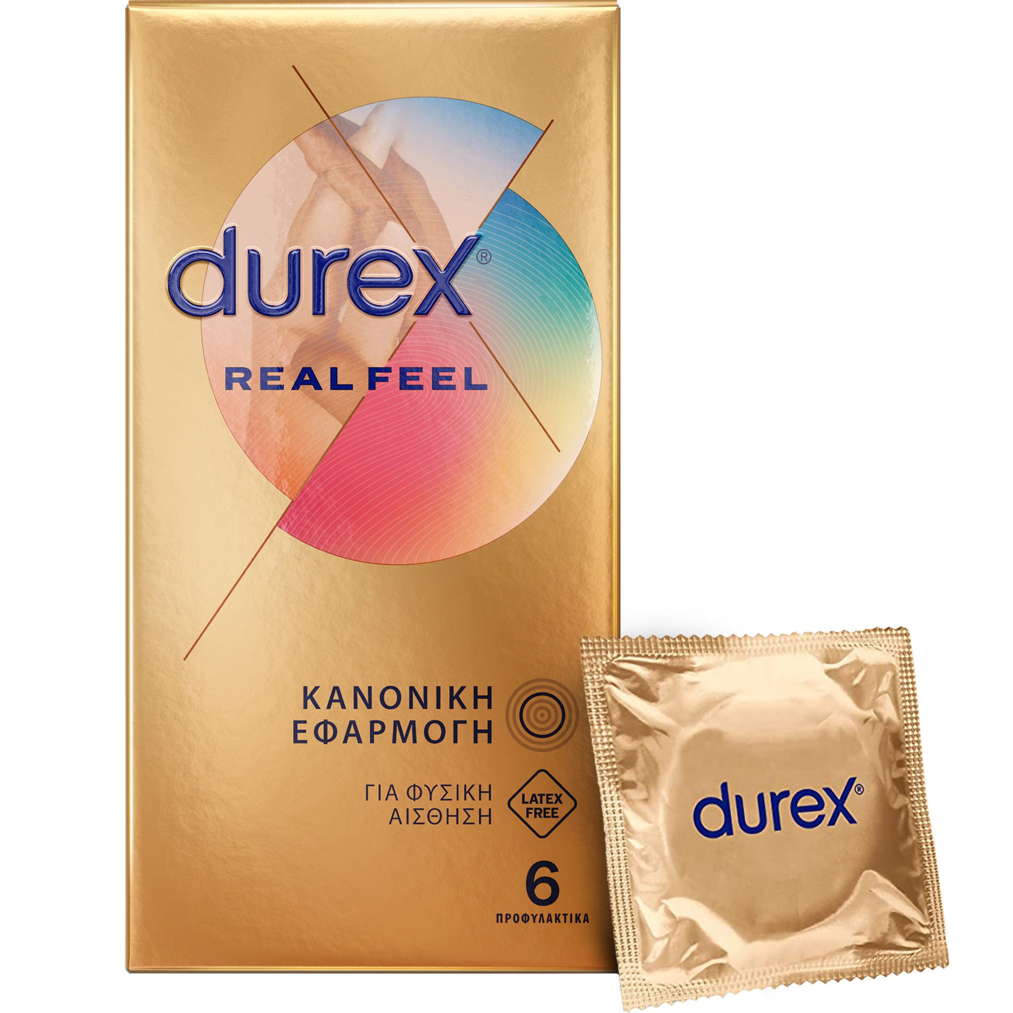 Durex Durex Real Feel Condoms Προφυλακτικά για πιο Φυσική Αίσθηση, Χωρίς Λάτεξ 6 Τεμάχια