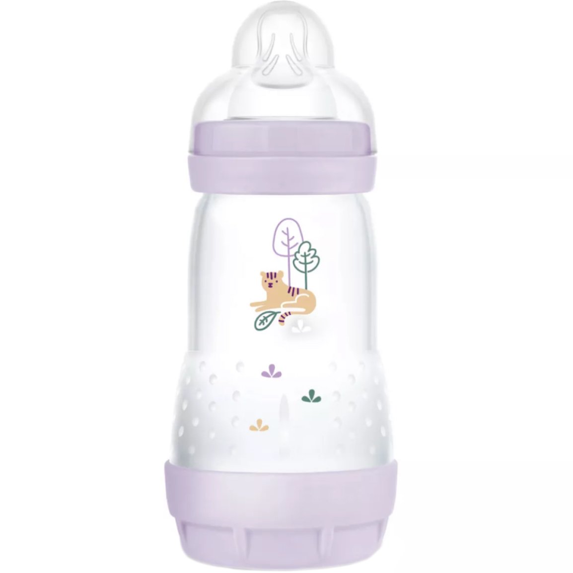 Mam Mam Easy Start Anti-Colic Plastic Bootle 2m+ Μπιμπερό Πολυπροπυλενίου με Θηλή Σιλικόνης Μεσαίας Ροής & Σύστημα Κατά των Κολικών 260ml, Κωδ 351SGc - Λιλά