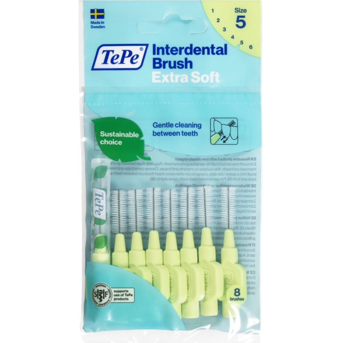 TePe Interdental Brush Extra Soft Μεσοδόντια Βουρτσάκια με Μαλακές Ίνες για Ευαίσθητα Δόντια & Ούλα 8 Τεμάχια – Size 5 (0.8mm)