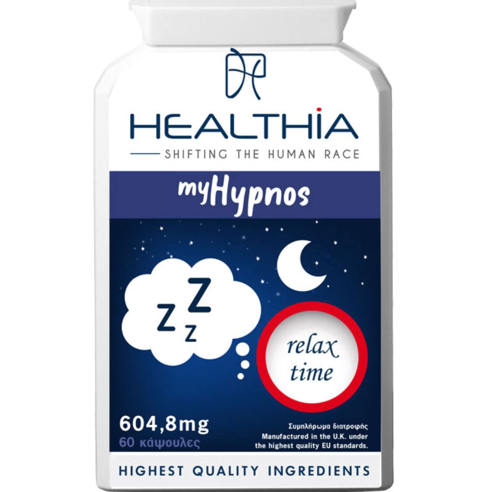 Healthia Healthia My Hypnos 604,8mg Συμπλήρωμα Διατροφής με Βότανα, Αμινοξέα, Βιταμίνες & Μέταλλα για την Αντιμετώπιση της Αϋπνίας 60caps