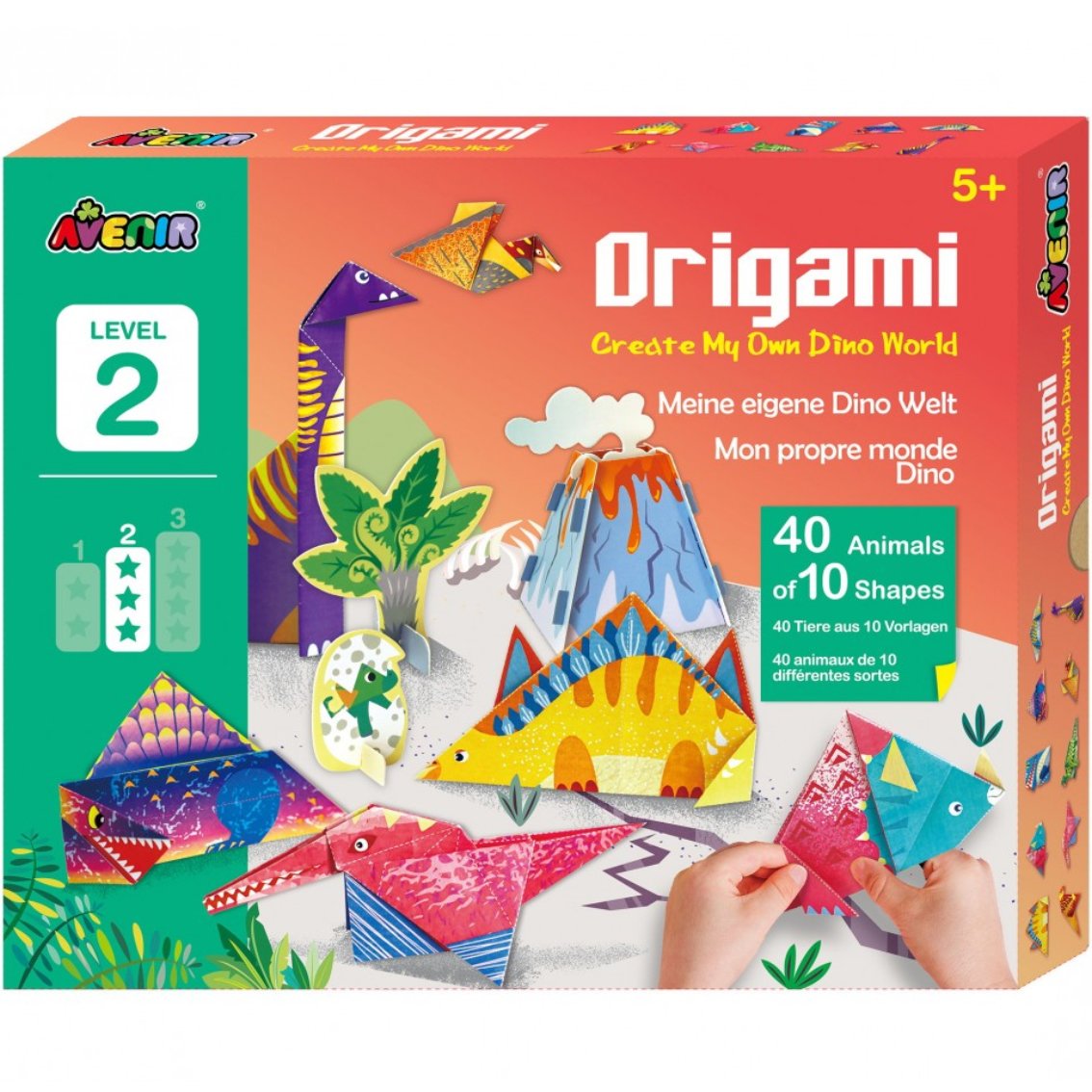 Avenir Origami Create My Own Dino World 5+ Years Παιδικό Σετ Χειροτεχνιών με Δεινοσαύρους Οριγκάμι 1 Τεμάχιο, Κωδ 60851 - Level 2