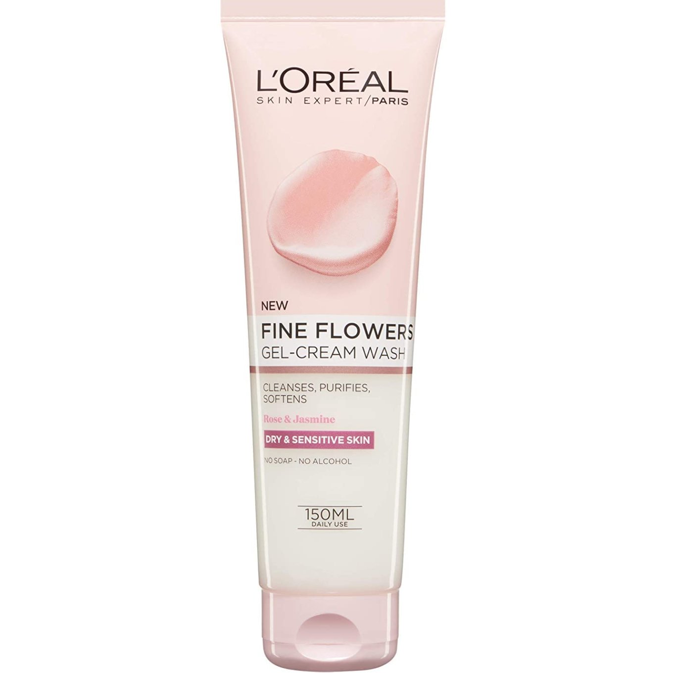 Loreal Paris L'oreal Paris Fine Flowers Gel-Cream Wash Gel-Κρέμα για Καθαρισμό & Ντεμακιγιάζ Προσώπου, Κατάλληλο για Ξηρή - Ευαίσθητη Επιδερμίδα 150ml