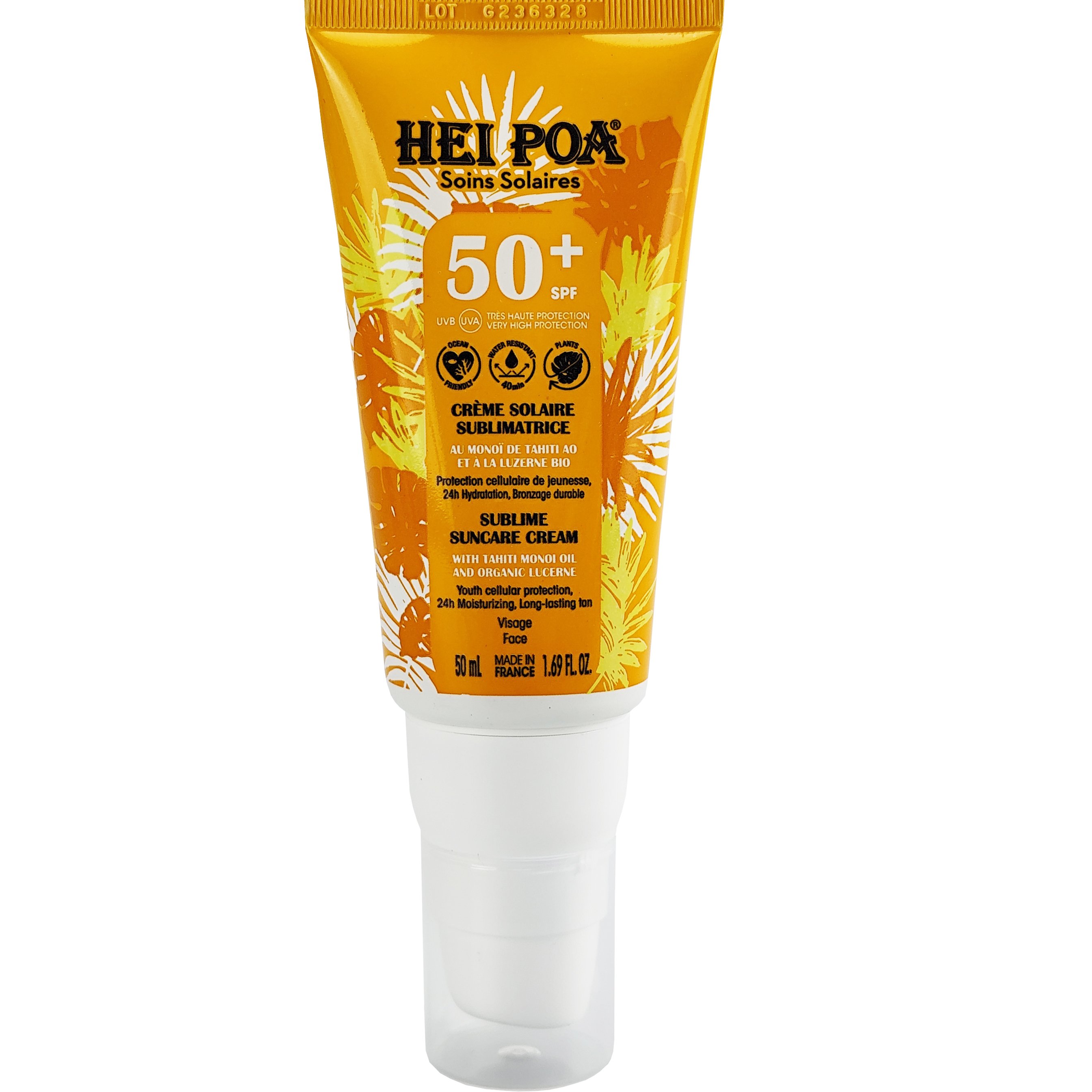 Hei Poa Sublime Suncare Face Cream Spf50+ Λεπτόρρευστη Αντηλιακή, Αντιγηραντική Κρέμα Προσώπου με Πολύ Υψηλή Προστασία & Άρωμα Monoi 50ml φωτογραφία