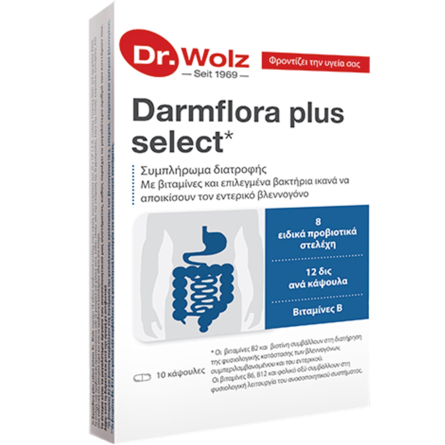 Power Health Dr. Wolz Darmflora Plus Select Συμπλήρωμα Διατροφής με Βιταμίνες του Συμπλέγματος Β & Προβιοτικά για την Ενίσχυση του Πεπτικού & Νευρικού Συστήματος 10caps