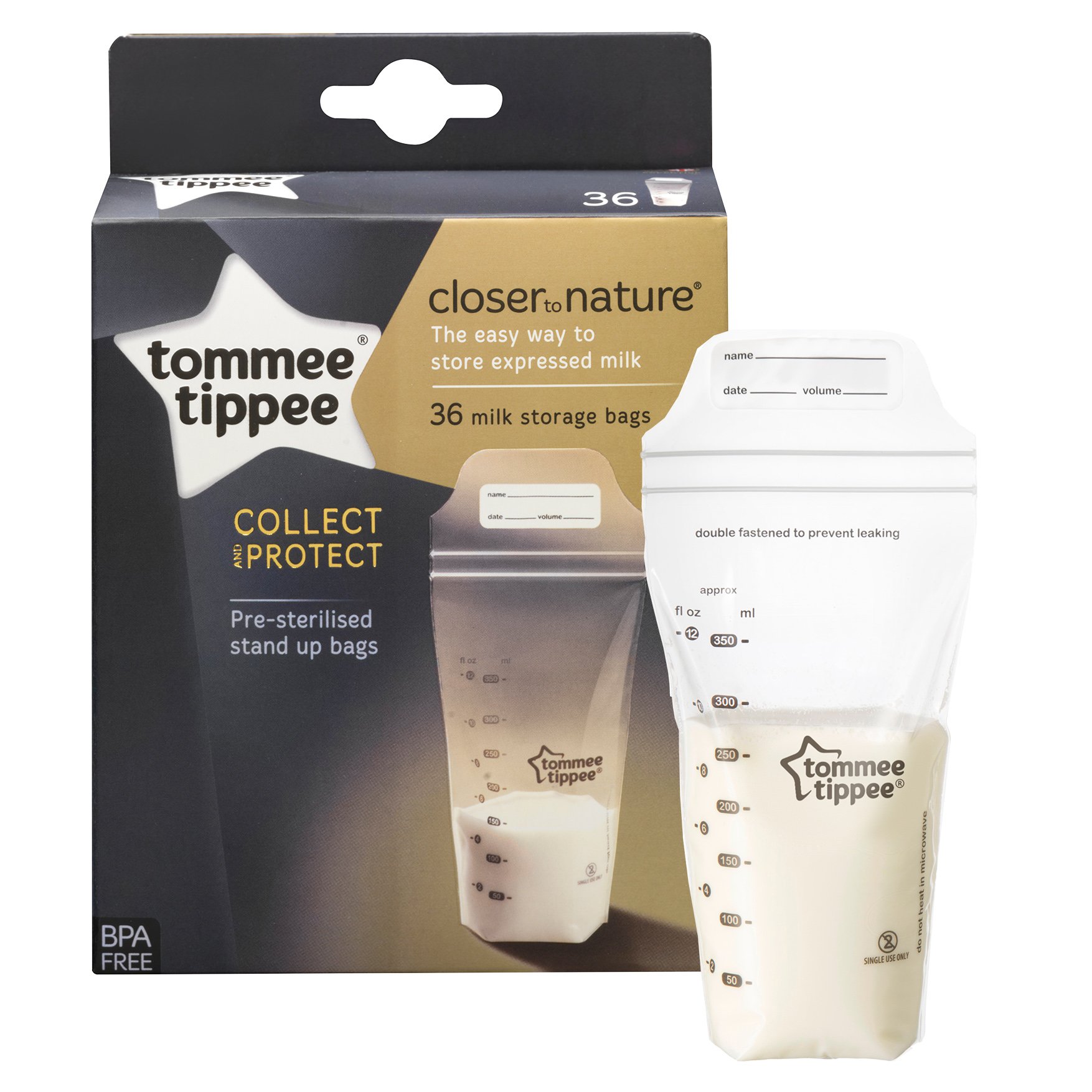 Tommee Tippee Tommee Tippee Closer to Nature Milk Storage Bags Κωδ 42302241 Σακουλάκια Αποθήκευσης Μητρικού Γάλακτος 36x350ml