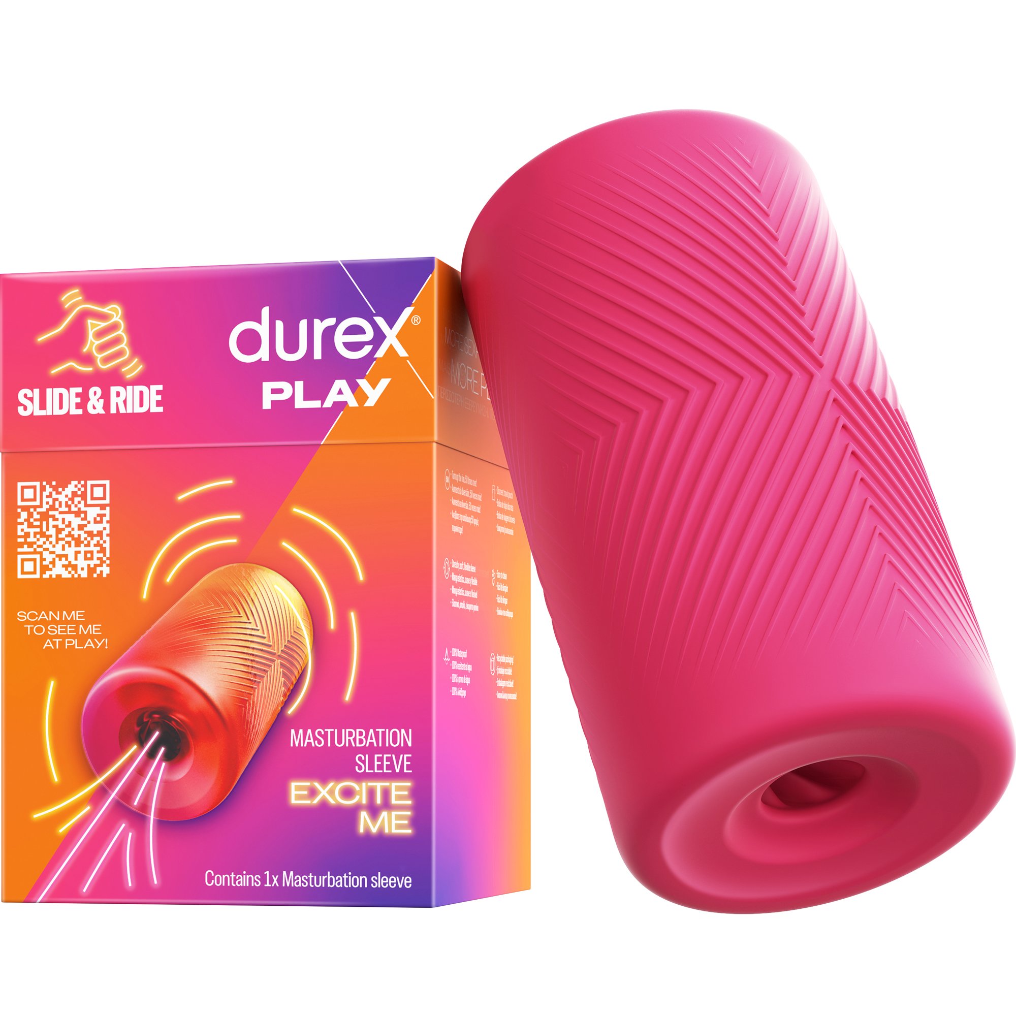 Durex Durex Play Masturbation Sleeve Απαλό, Ελαστικό & Ανάγλυφο Μανίκι Αυνανισμού για Μέγιστη Απόλαυση 1 Τεμάχιο