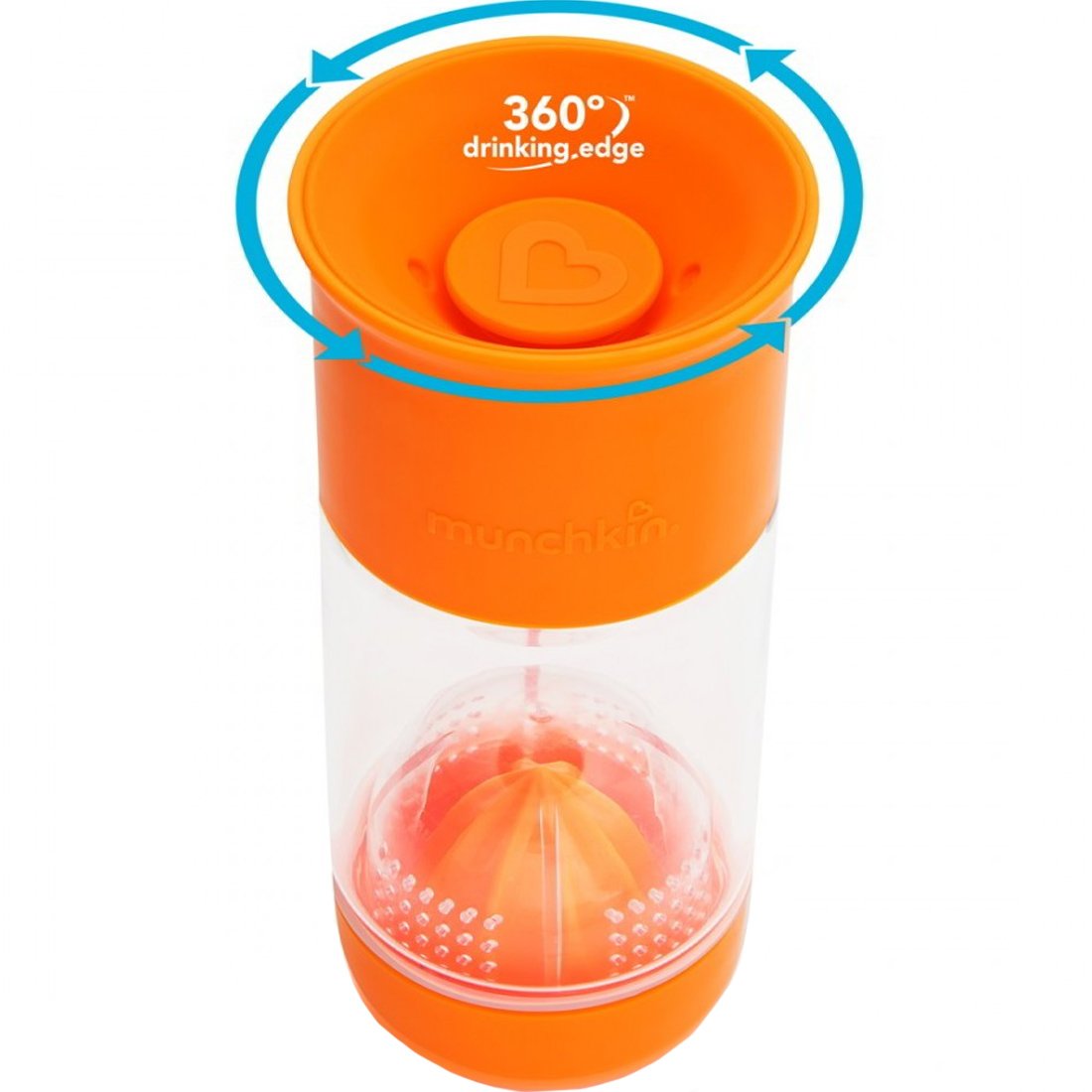 Munchkin Munchkin Miracle Fruit Infuser 12m+ Ποτήρι-Στίφτης Φρούτων 591ml - Πορτοκαλί