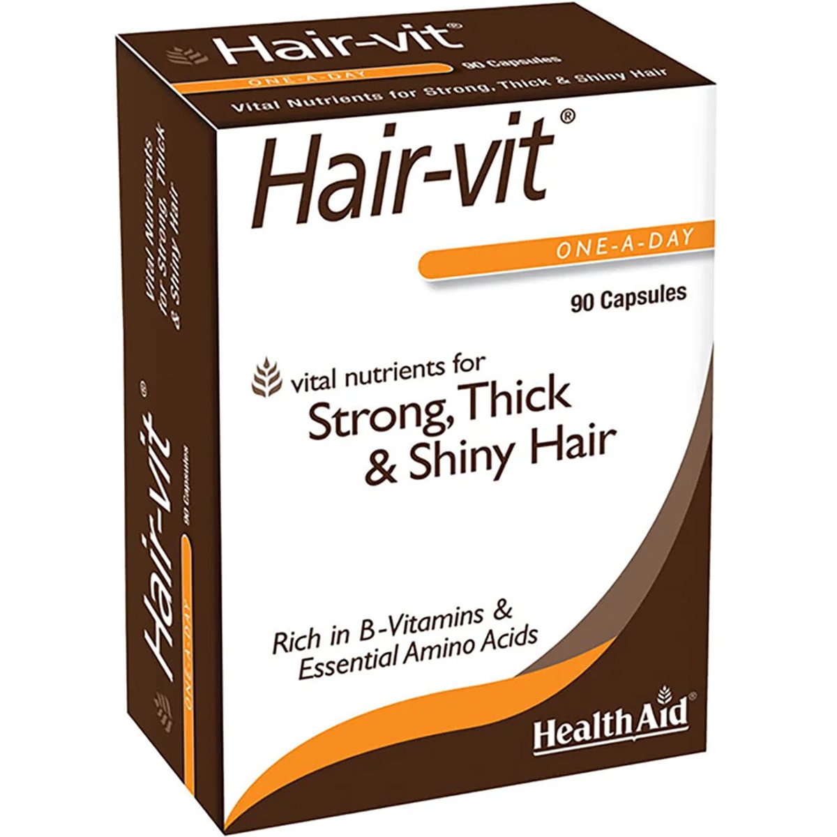 Health Aid Health Aid Hair-Vit Συμπλήρωμα Διατροφής Βιταμινών, Μετάλλων & Αμινοξέων για Δυνατά με Όγκο & Λάμψη Μαλλιά Κατάλληλο για Αντιμετώπιση της Εποχικής Τριχόπτωσης 90caps