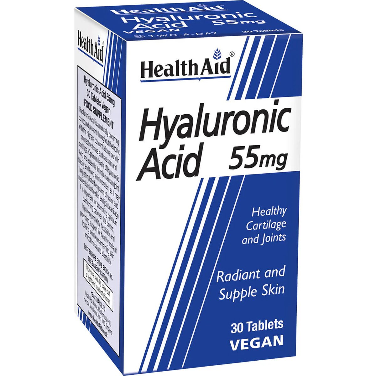 Health Aid Health Aid Hyaluronic Acid 55mg Συμπλήρωμα Διατροφής Υαλουρονικού Οξέος Φυτικής Προέλευσης για την Καλή Υγεία των Αρθρώσεων & του Χόνδρου για Επιδερμίδα Γεμάτη Ελαστικότητα & Ζωντάνια 30tabs