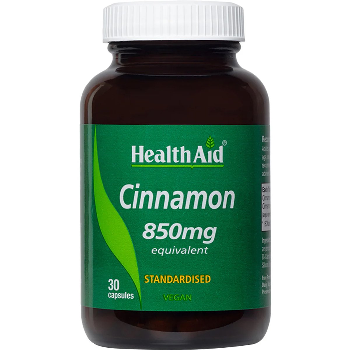 Health Aid Health Aid Cinnamon 850mg Συμπλήρωμα Διατροφής Εκχυλίσματος Κανέλας Κεϋλάνης για τον Έλεγχο των Επιπέδων της Γλυκόζης στο Αίμα με Ισχυρές Αντιοξειδωτικές Ιδιότητες 30caps