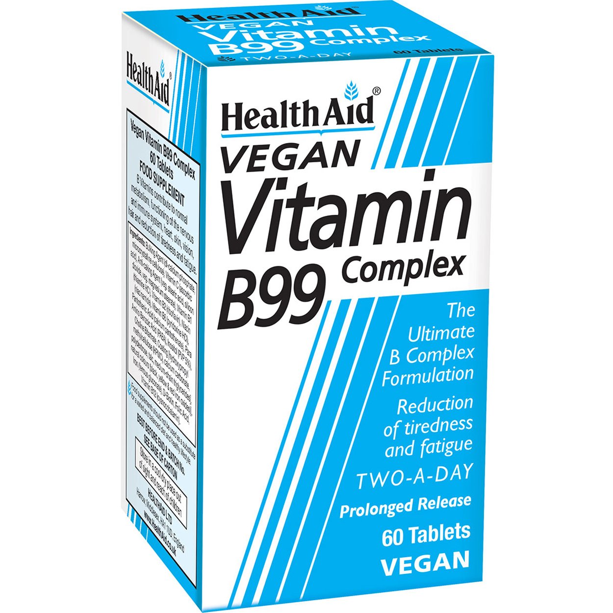 Health Aid Health Aid Vitamin B99 Complex Συμπλήρωμα Διατροφής Συμπλέγματος Βιταμινών Β, Βιταμίνης C & Σιδήρου για την Καλή Λειτουργία του Νευρικού Συστήματος, Ενέργεια & Τόνωση 60tabs