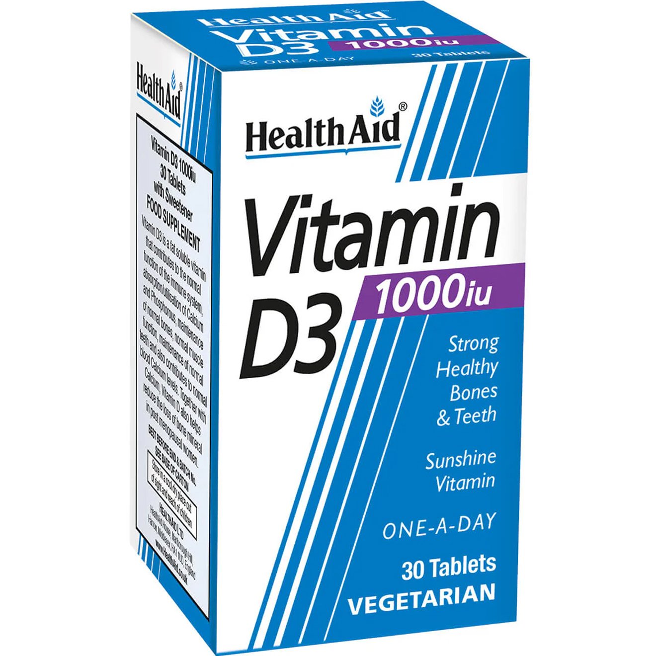 Health Aid Health Aid Vitamin D3 1000iu Συμπλήρωμα Διατροφής Βιταμίνης D3 για την Καλή Υγεία των Οστών, Δοντιών & Ενίσχυση του Ανοσοποιητικού 30tabs