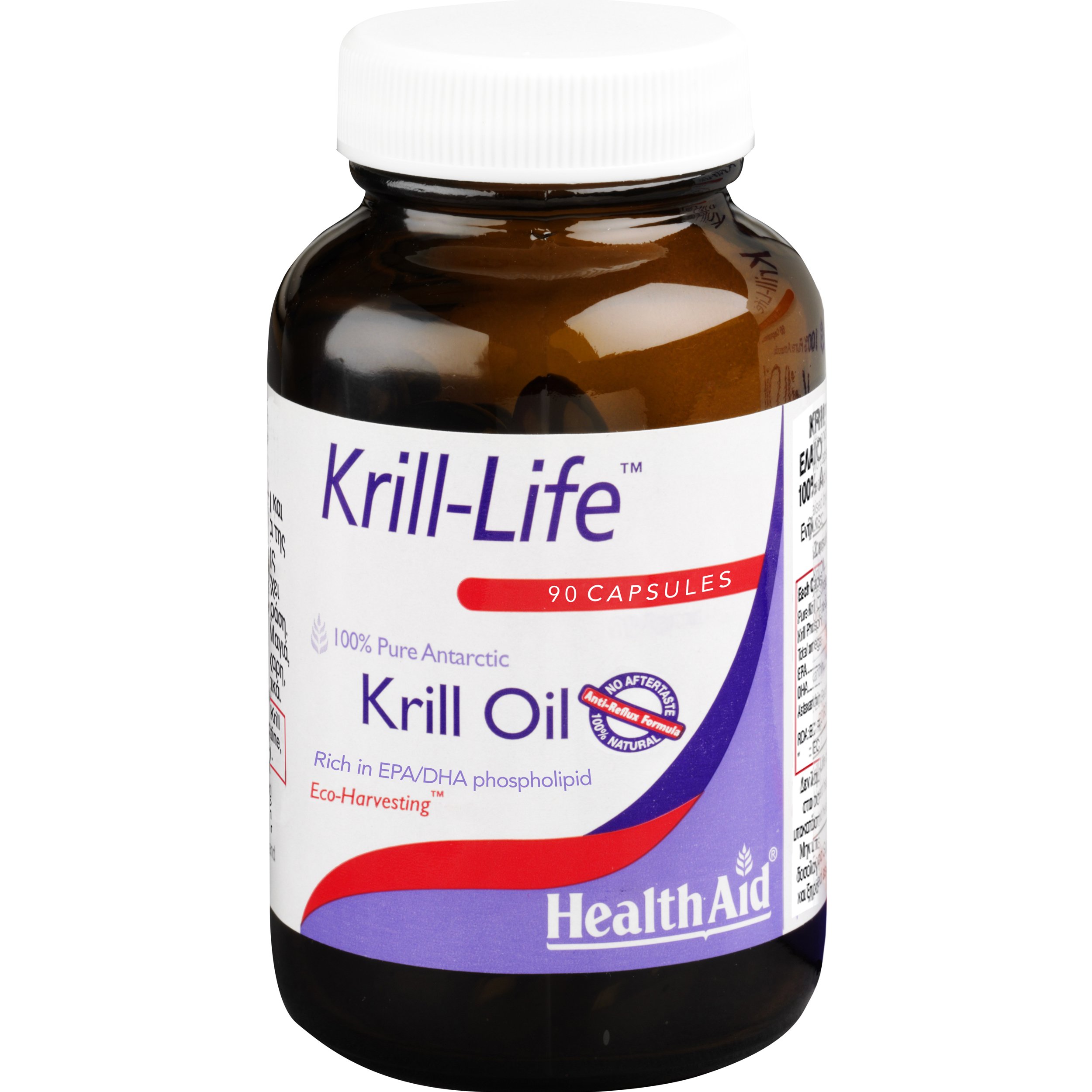 Health Aid Health Aid Krill-Life Συμπλήρωμα Διατροφής με Έλαιο Krill Πλούσιο σε Ωμέγα 3 Λιπαρά Οξέα για την Καλή Υγεία του Εγκεφάλου της Όρασης & της Καρδιάς 90caps