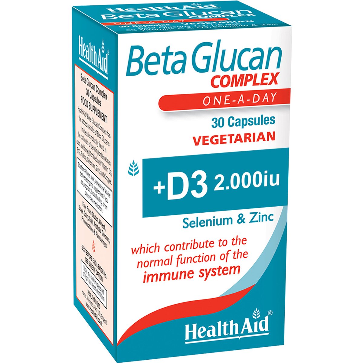 Health Aid Beta Glucan Complex Συμπλήρωμα Διατροφής με B-Γλυκάνες, Βιταμίνες C, D3, B12, Φολικό Οξύ, Σελήνιο & Ψευδάργυρο που Συμβάλλουν στη Φυσιολογική Λειτουργία του Ανοσοποιητικού Συστήματος 30caps φωτογραφία