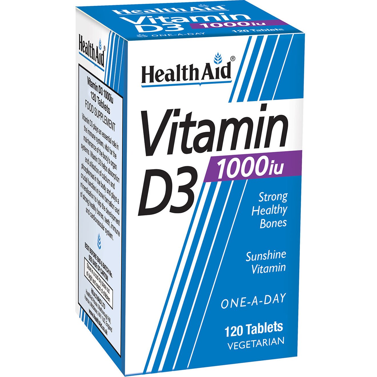 Health Aid Health Aid Vitamin D3 1000iu Συμπλήρωμα Διατροφής Βιταμίνης D3 για την Καλή Υγεία των Οστών, Δοντιών & Ενίσχυση του Ανοσοποιητικού 120tabs