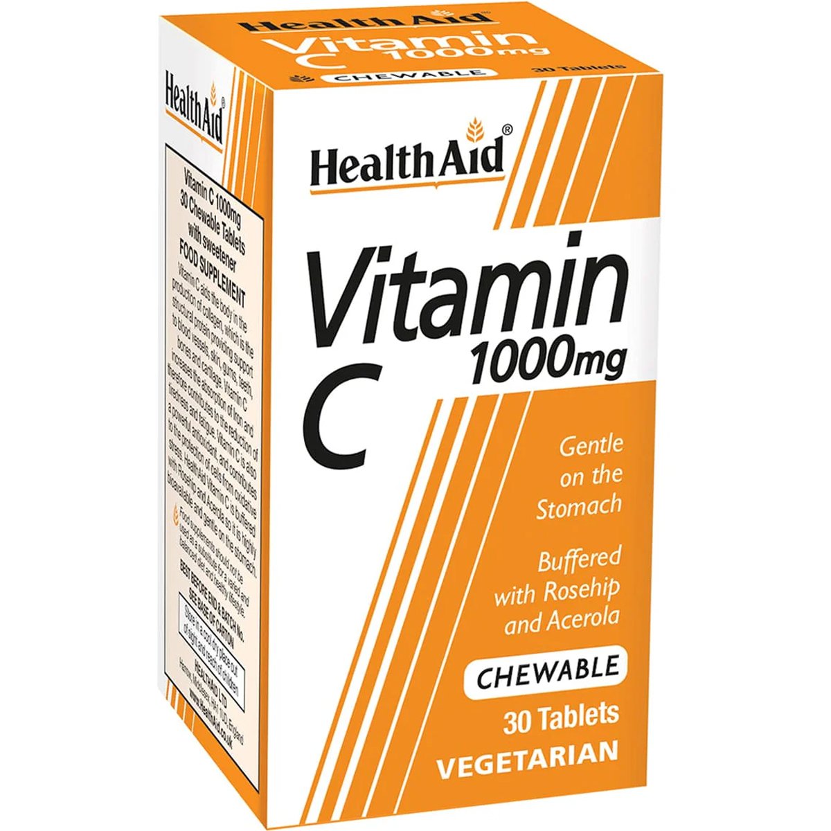 Health Aid Health Aid Vitamin C 1000mg Συμπλήρωμα Διατροφή Βιταμίνης C για Ενίσχυση του Ανοσοποιητικού με Φυσική Γεύση 30 Chew.tabs