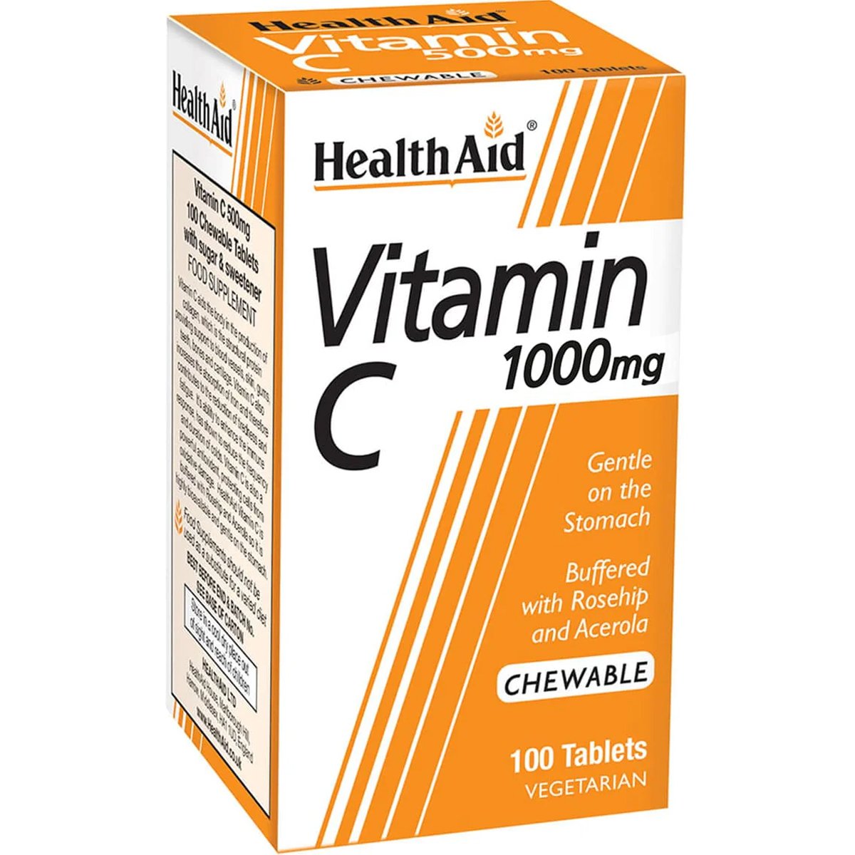 Health Aid Health Aid Vitamin C 1000mg Συμπλήρωμα Διατροφή Βιταμίνης C για Ενίσχυση του Ανοσοποιητικού με Φυσική Γεύση 100 Chew.tabs