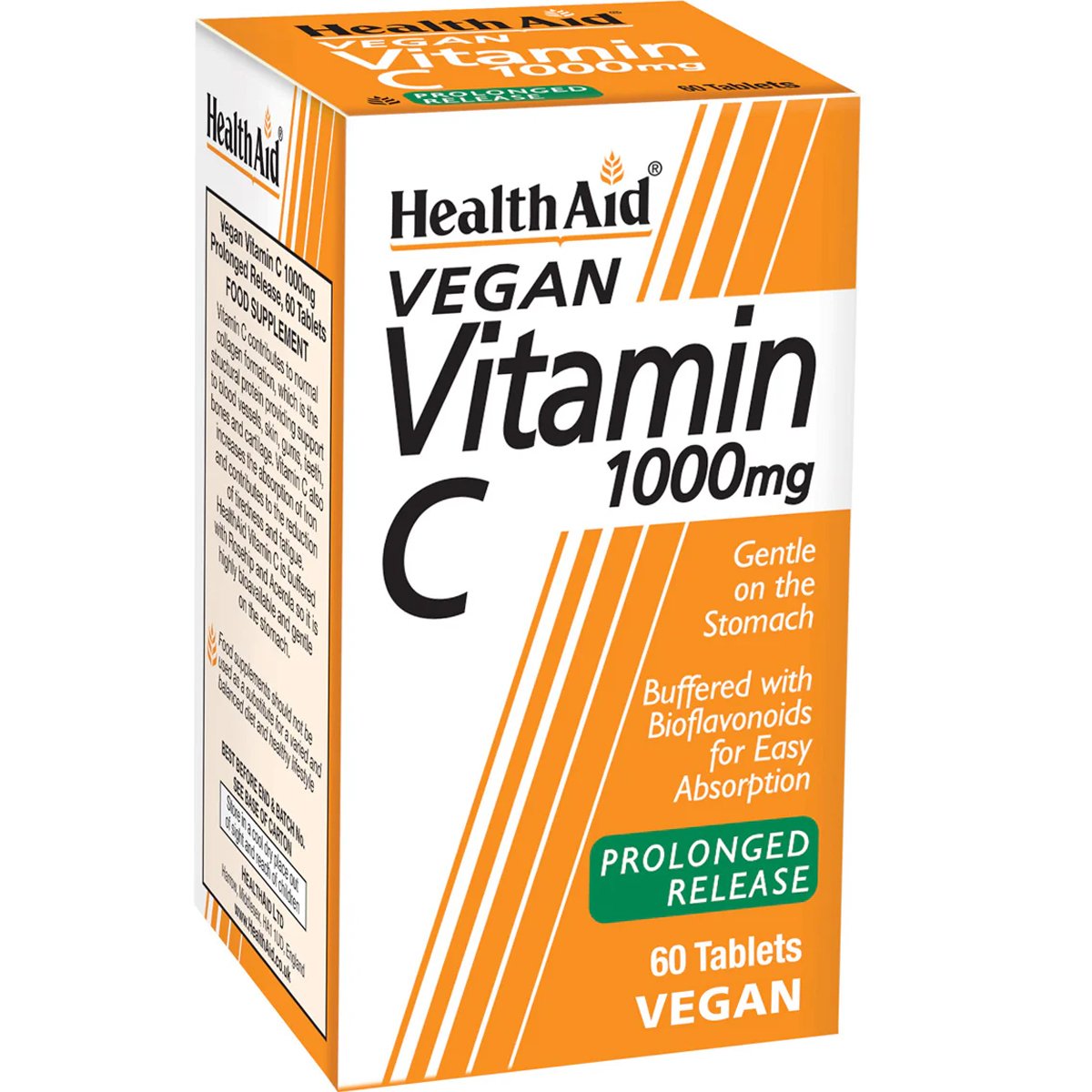 Health Aid Health Aid Vitamin C 1000mg With Bioflavonoids Συμπλήρωμα Διατροφής Βιταμίνης C με Βιοφλαβονοειδή & Εκχυλίσματα Αγριοτριανταφυλλιάς & Ασερόλας Παρατεταμένης Αποδέσμευσης για Ενίσχυση του Ανοσοποιητικού 60tabs