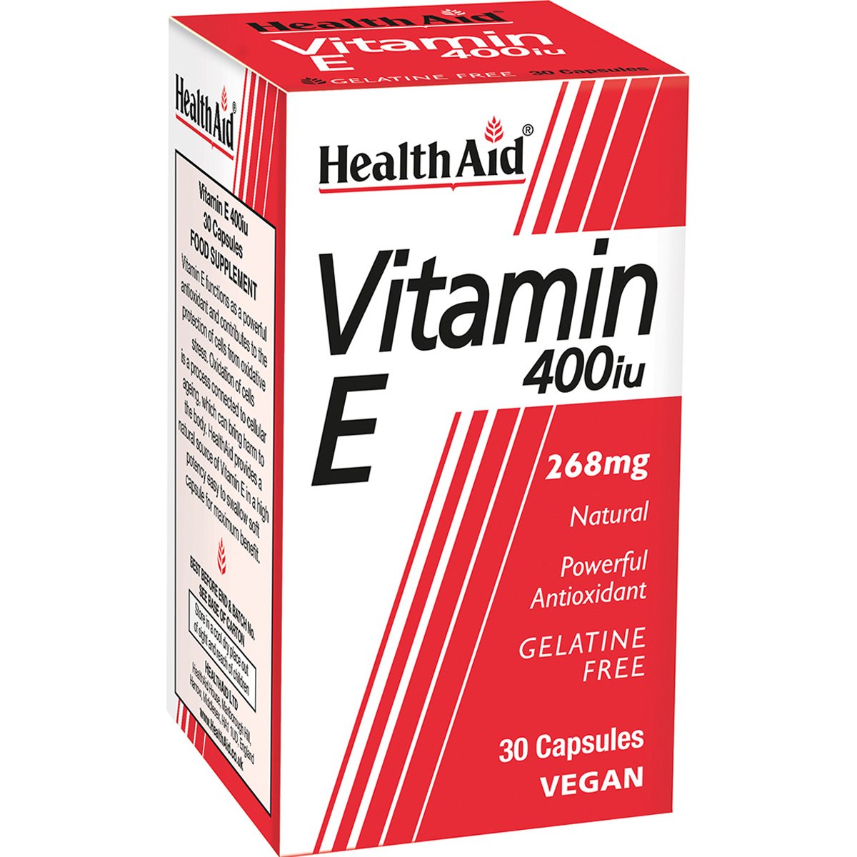 Health Aid Health Aid Vitamin E 400iu Συμπλήρωμα Διατροφής με Βιταμίνη Ε την Καλή Υγεία του Δέρματος & της Καρδιάς με Αντιοξειδωτικές Ιδιότητες 30caps