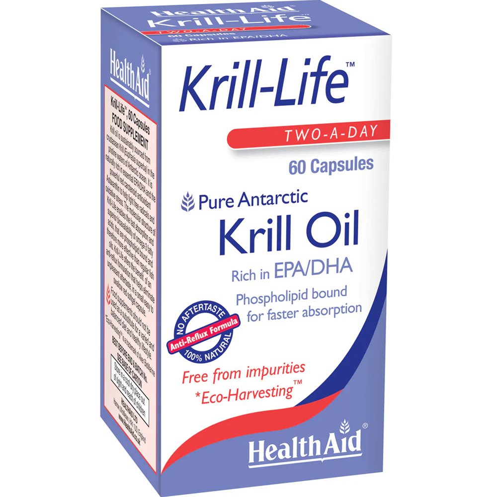 Health Aid Krill-Life Συμπλήρωμα Διατροφής με Έλαιο Krill Πλούσιο σε Ωμέγα 3 Λιπαρά Οξέα για την Καλή Υγεία του Εγκεφάλου της Όρασης & της Καρδιάς 60caps φωτογραφία