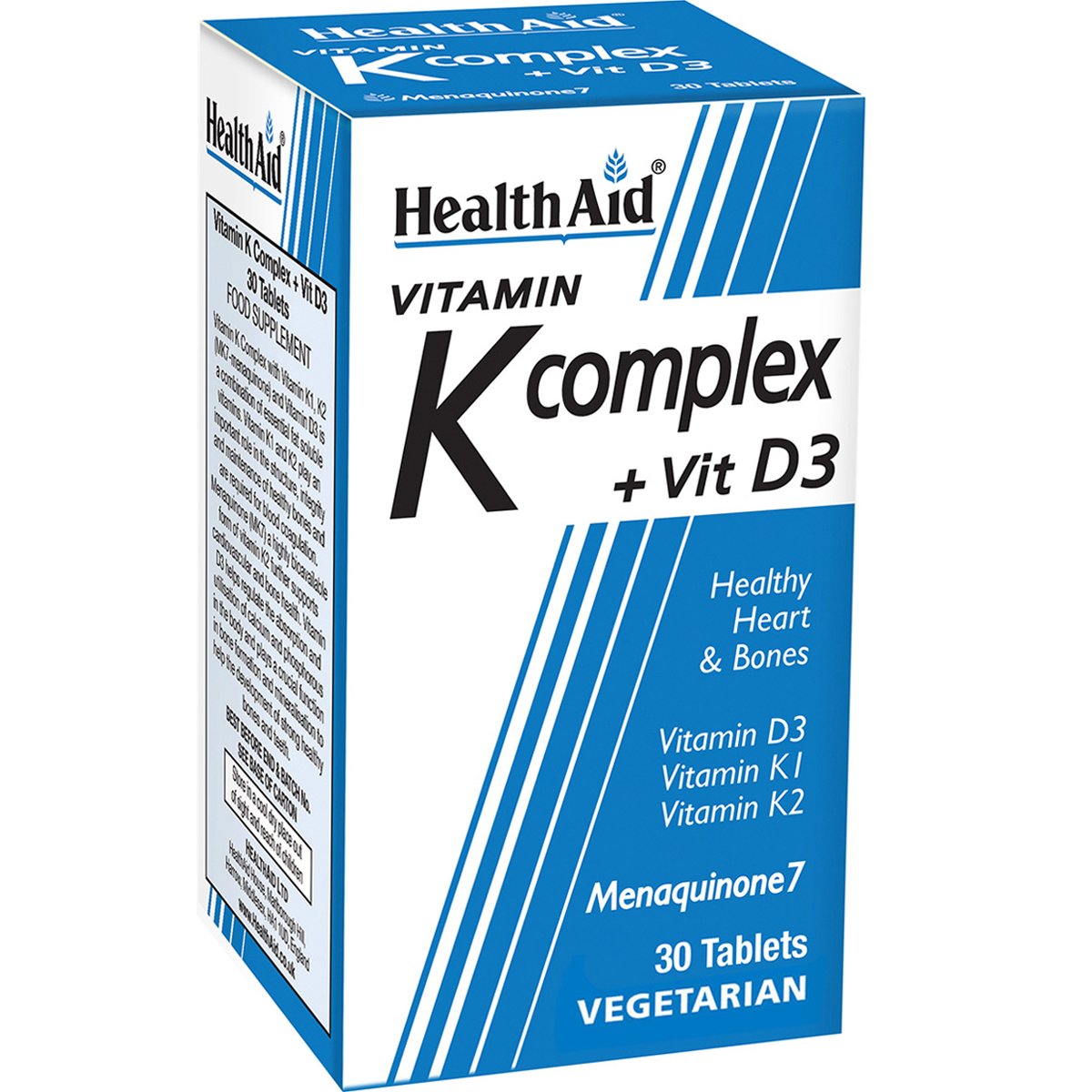 Health Aid Health Aid Vitamin K Complex & Vit D3 Συμπλήρωμα Διατροφής Συμπλέγματος Βιταμινών Κ & Βιταμίνης D3 για την Καλή Υγεία των Οστών, Σωστή Αιμοποίηση & Πήξη του Αίματος 30tabs