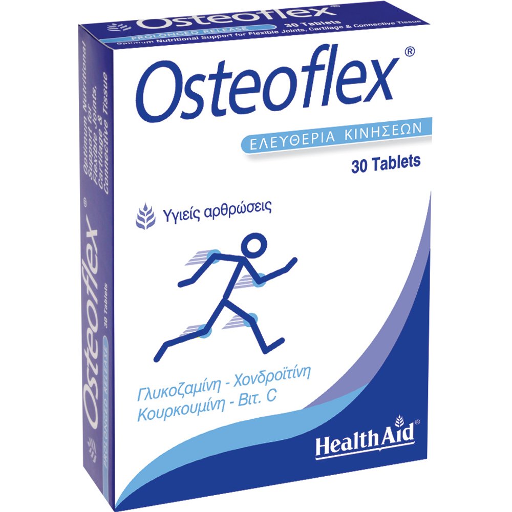 Health Aid Health Aid Osteoflex Συμπλήρωμα Διατροφής με Γλυκοζαμίνη, Χονδροϊτίνη, Βιταμίνη C & Μαγγάνιο για την Καλή Υγεία των Αρθρώσεων, Χόνδρου & Ελευθερία Κινήσεων 30tabs