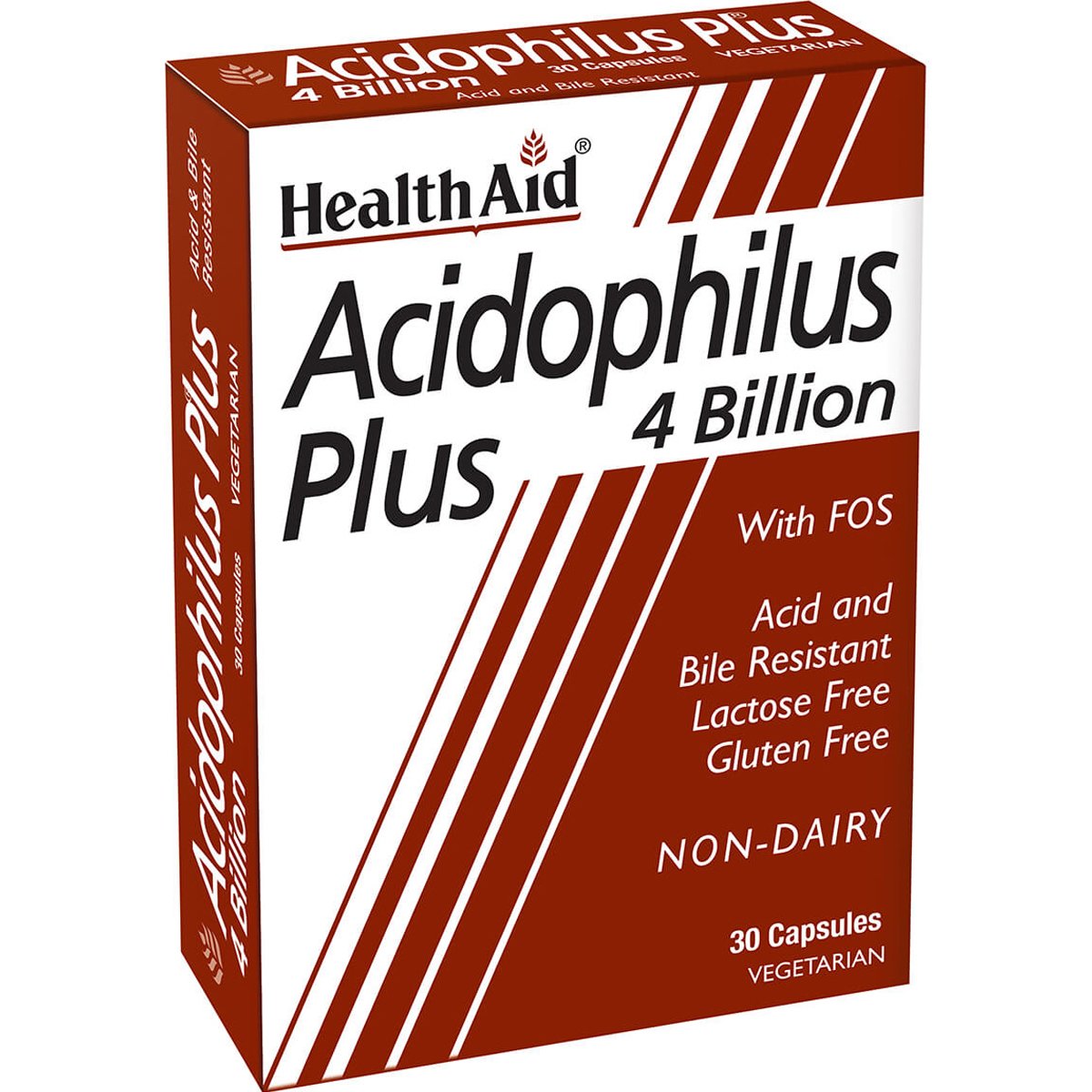 Health Aid Health Aid Acidophilus Plus 4 Billion with FOS Συμπλήρωμα Διατροφής Προβιοτικών Στελεχών & Πρεβιοτικών για την Ενίσχυση της Εντερικής Χλωρίδας & Αντιμετώπιση Γαστροπεπτικών Διαταραχών 30caps