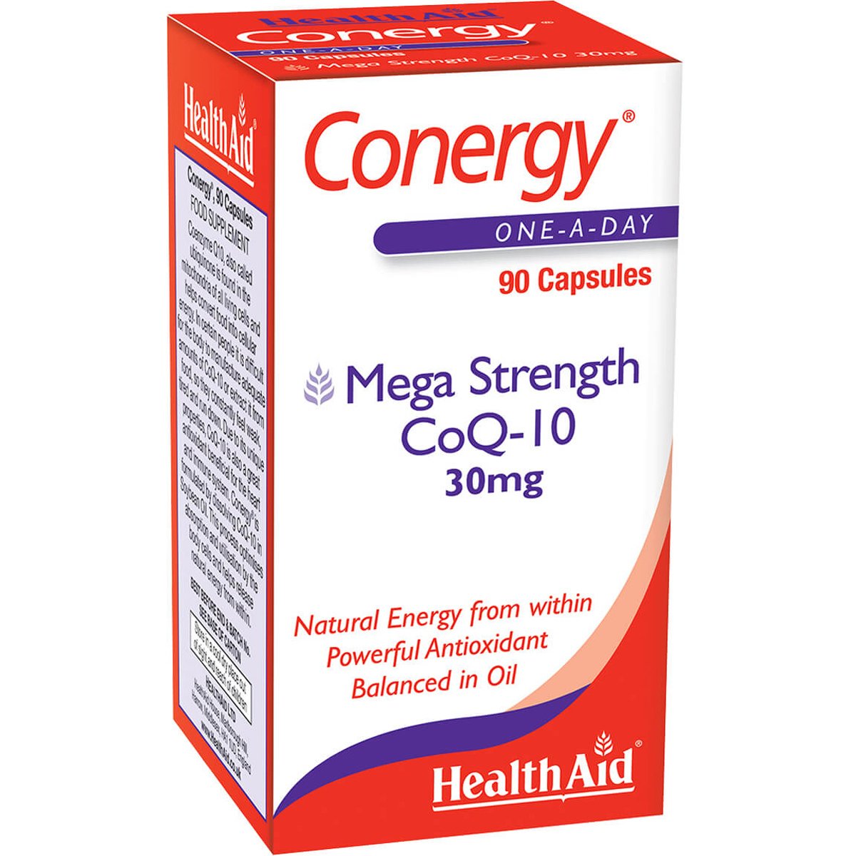 Health Aid Health Aid Conergy CoQ-10 30mg Συμπλήρωμα Διατροφής Συνενζύμου Q10 για Ενέργεια σε Κυτταρικό επίπεδο με Ισχυρές Αντιοξειδωτικές Ιδιότητες 90caps