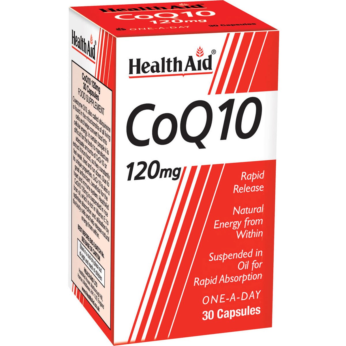 Health Aid Health Aid CoQ10 120mg Συμπλήρωμα Διατροφής Συνενζύμου Q10 για Αύξηση της Παραγωγής Ενέργειας σε Κυτταρικό Επίπεδο με Ισχυρές Αντιοξειδωτικές Ιδιότητες 30caps