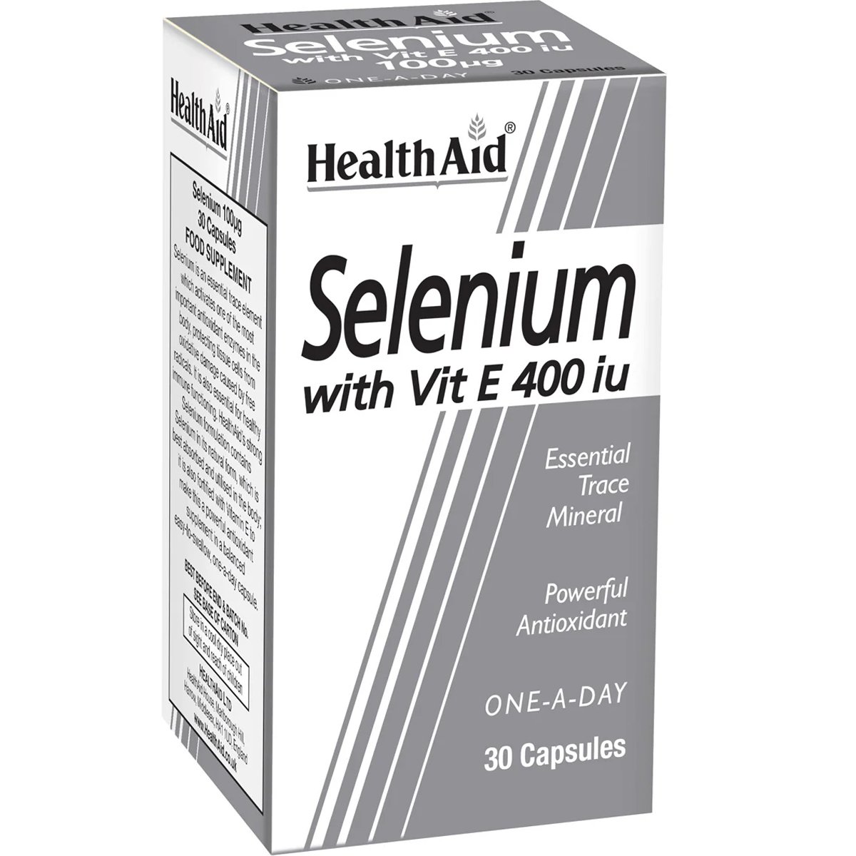 Health Aid Health Aid Selenium with Vitamin E 400iu Συμπλήρωμα Διατροφής Σελήνιου & Βιταμίνης Ε με Ισχυρή Αντιοξειδωτική Δράση για Φυσιολογική Θυρεοειδική Λειτουργία 30caps