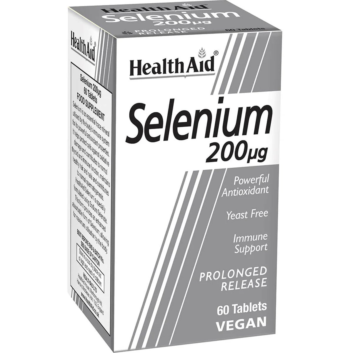 Health Aid Health Aid Selenium 200μg Συμπλήρωμα Διατροφής Σεληνίου Βραδείας Αποδέσμευσης για την Καλή Υγεία Μαλλιών, Νυχιών & Δέρματος, Φυσιολογική Λειτουργία του Θυρεοειδούς & της Σπερματογένεσης για Ισχυρό Ανοσοποιητικό 60tabs