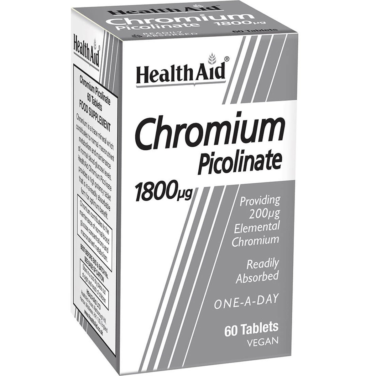 Health Aid Health Aid Chromium Picolinate 1800μg Συμπλήρωμα Διατροφής Πικολονικού Χρωμίου για τον Έλεγχο του Βάρους & της Γλυκόζης στο Αίμα 60tabs