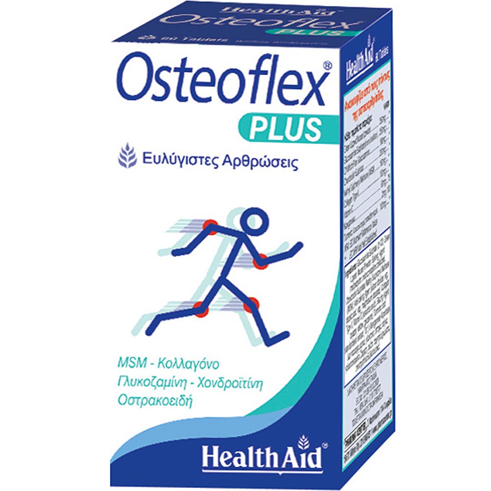 Health Aid Health Aid Osteoflex Plus 60tabs,Συμπλήρωμα Διατροφής με Γλυκοζαμίνη, Χονδροϊτίνη, MSM & Κολλαγόνο για την Καλή Υγεία των Αρθρώσεων & Ευλυγισία