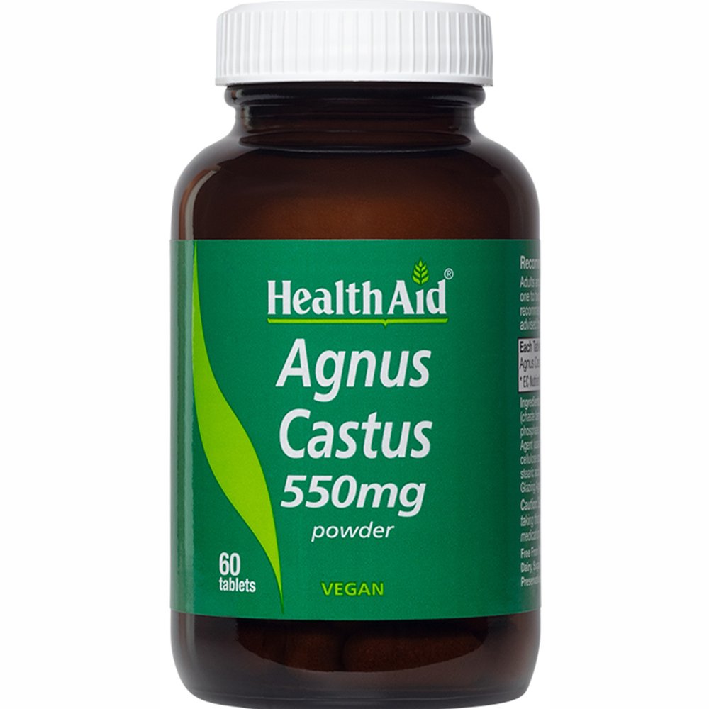 Health Aid Health Aid Agnus Castus 550mg Συμπλήρωμα Διατροφής Σκόνης Λυγαριάς Κατά του Προεμμηνορρυσιακού Συνδρόμου, για Ορμονική Ισορροπία με Αντιοξειδωτικές Ιδιότητες 60tabs