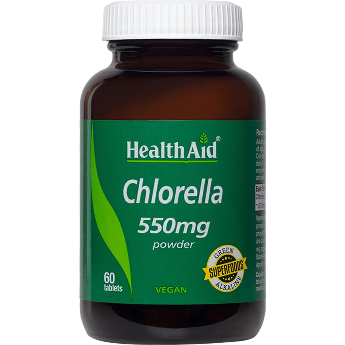 Health Aid Health Aid Chlorella 550mg του Φυκιού Χλωρέλλας Πλούσιο σε Αντιοξειδωτική Χλωροφύλλη για Αποτοξίνωση του Οργανισμού από Βαρέα Μέταλλα 60tabs