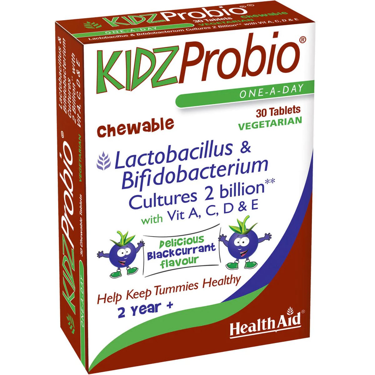 Health Aid Health Aid KIDZ Probio Συμπλήρωμα Διατροφής με Προβιοτικά & Βιταμίνες Α, C, D & E για την Ισορροπία της Παιδικής Εντερικής Χλωρίδας & Αντιμετώπιση Γαστροπεπτικών Διαταραχών με Γεύση Φραγκοστάφυλο 30 Chew.tabs