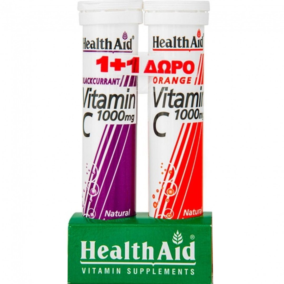 Health Aid Health Aid Promo Vitamin C 1000mg 20 Effer.tabs - Blackcurrant & Δώρο 20 Effer.tabs - Orange