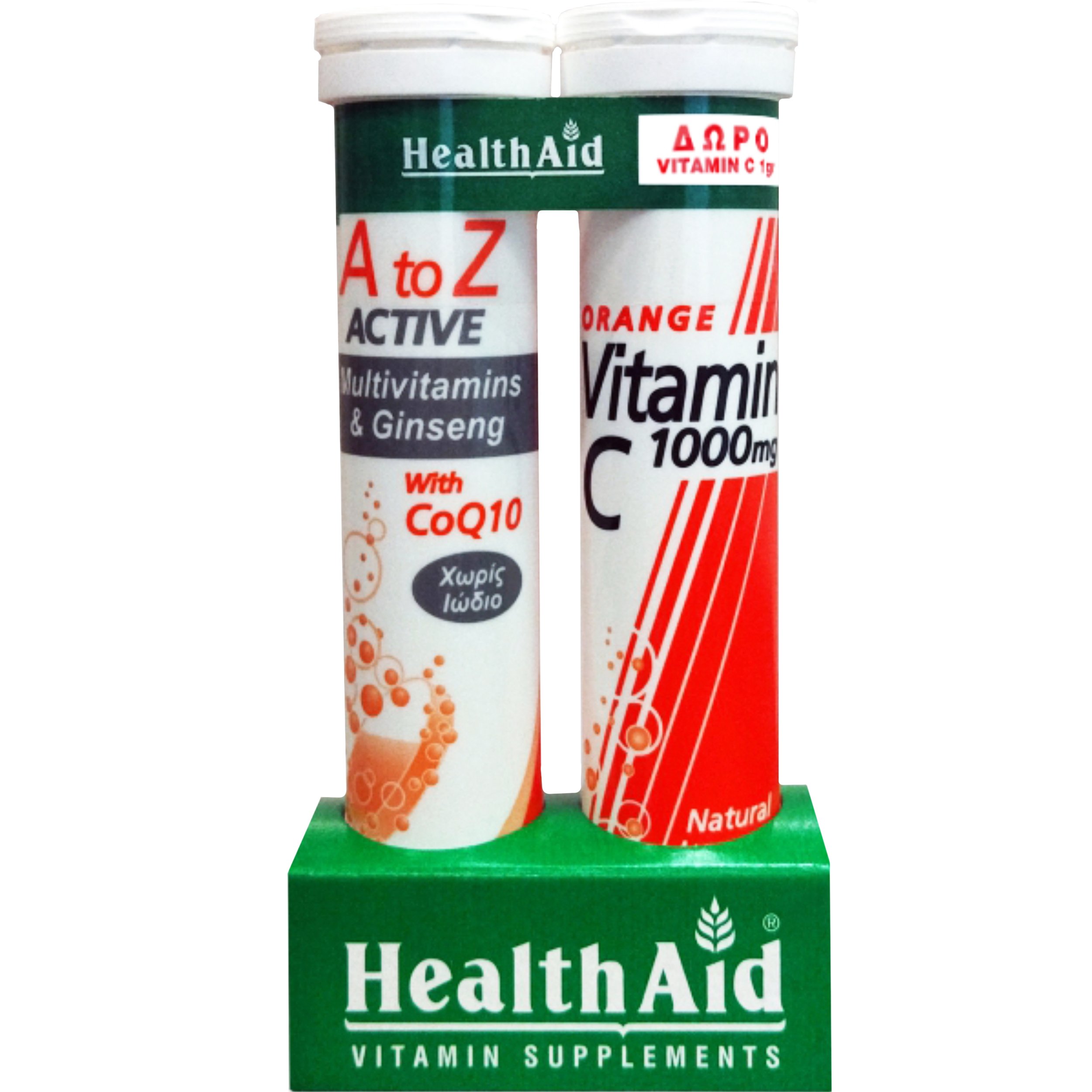 Health Aid Health Aid Promo Α to Ζ Active Multivitamins & Ginseng with CoQ10 20 Effer.tabs & Δώρο Vitamin C 1000mg 20 Effer.tabs