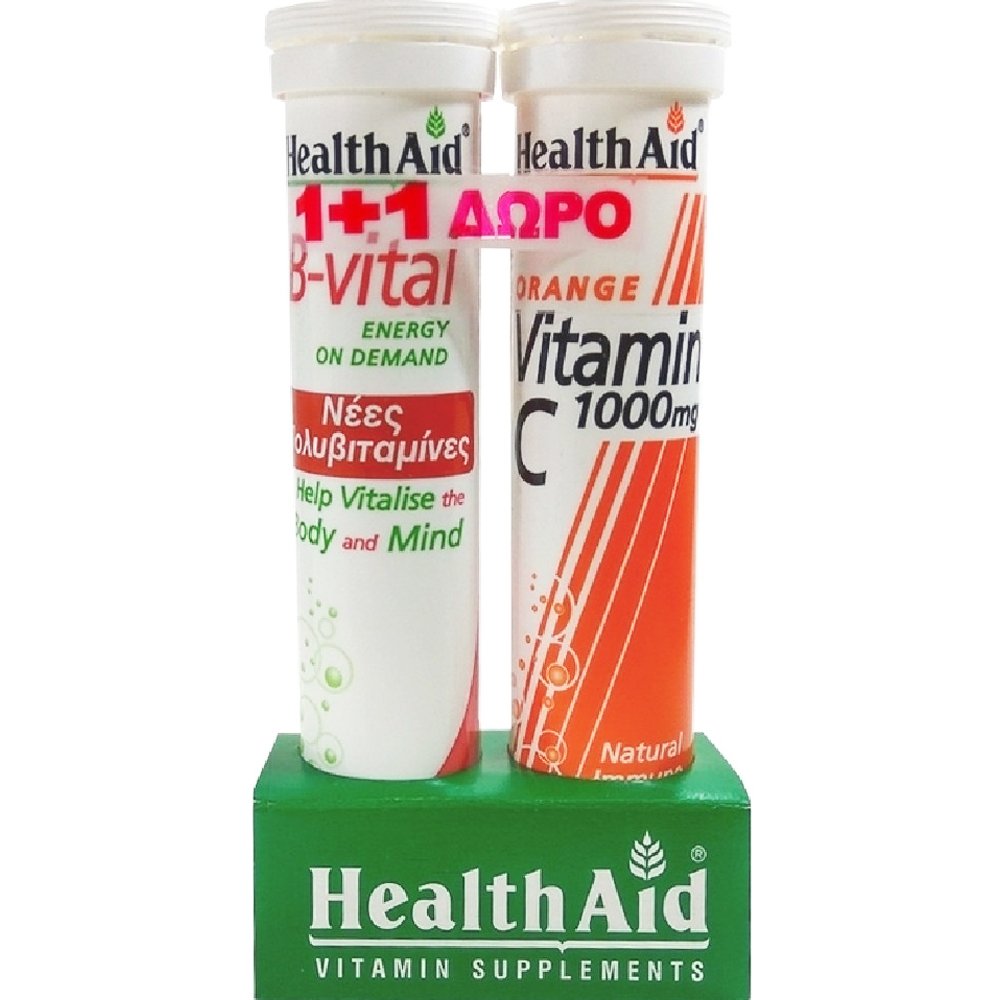 Health Aid Health Aid Promo B-Vital Apricot 20 Effer.tabs & Δώρο Vitamin C Orange 1000mg 20 Effer.tabs