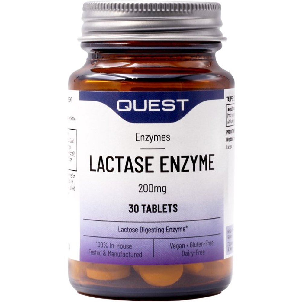 Quest Quest Lactase Enzyme Συμπλήρωμα Διατροφής που Βοηθά στην Πέψη σε Άτομα με Δυσανεξία στη Λακτόζη 200mg, 30tabs