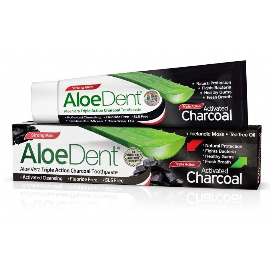 Optima Health & Nutrition Optima Aloe Vera Triple Action Charcoal Toothpaste Λευκαντική Οδοντόκρεμα Τριπλής Δράσης 100ml