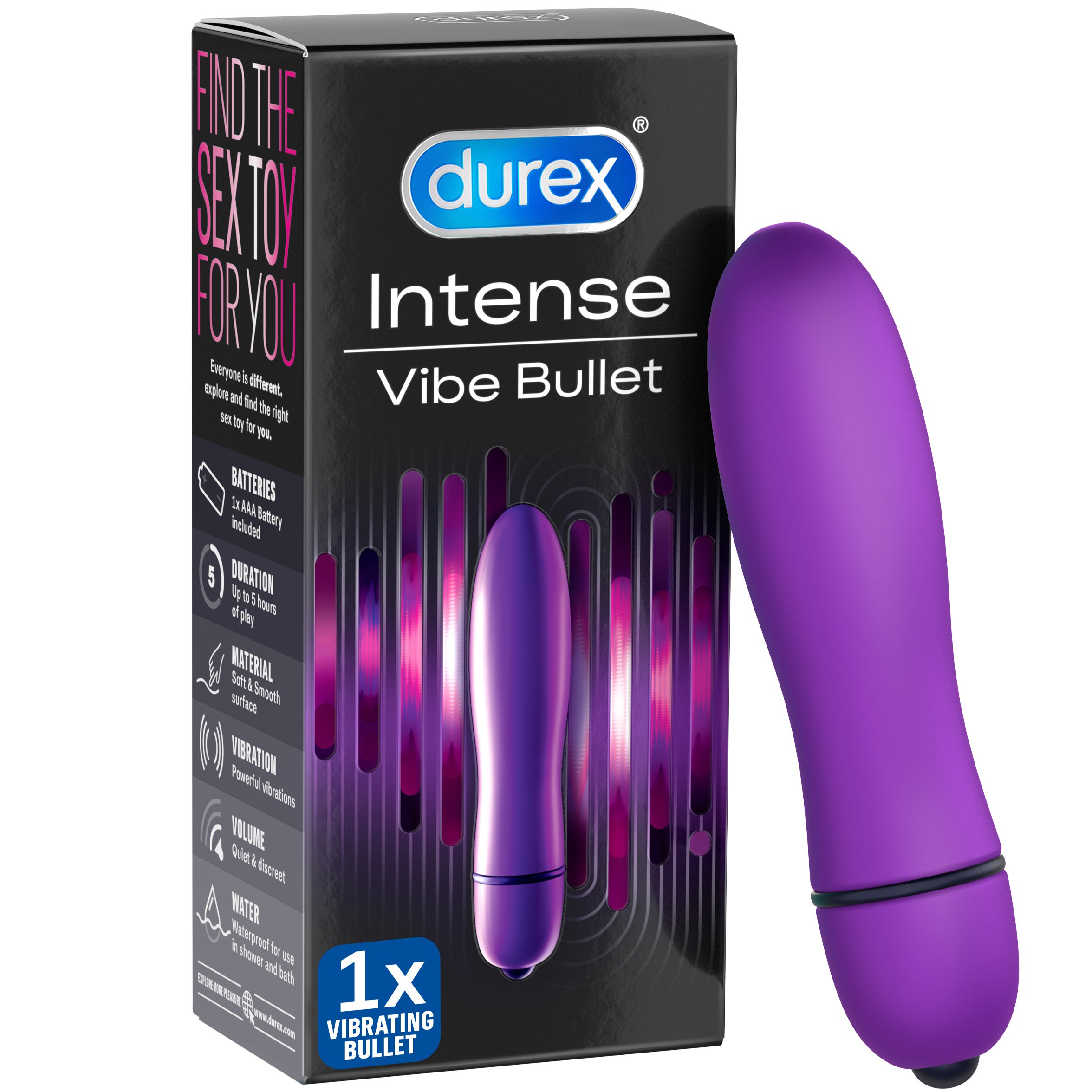 Durex Durex Intense Delight Bullet Αδιάβροχος Μίνι Δονητής 1 Τεμάχιο