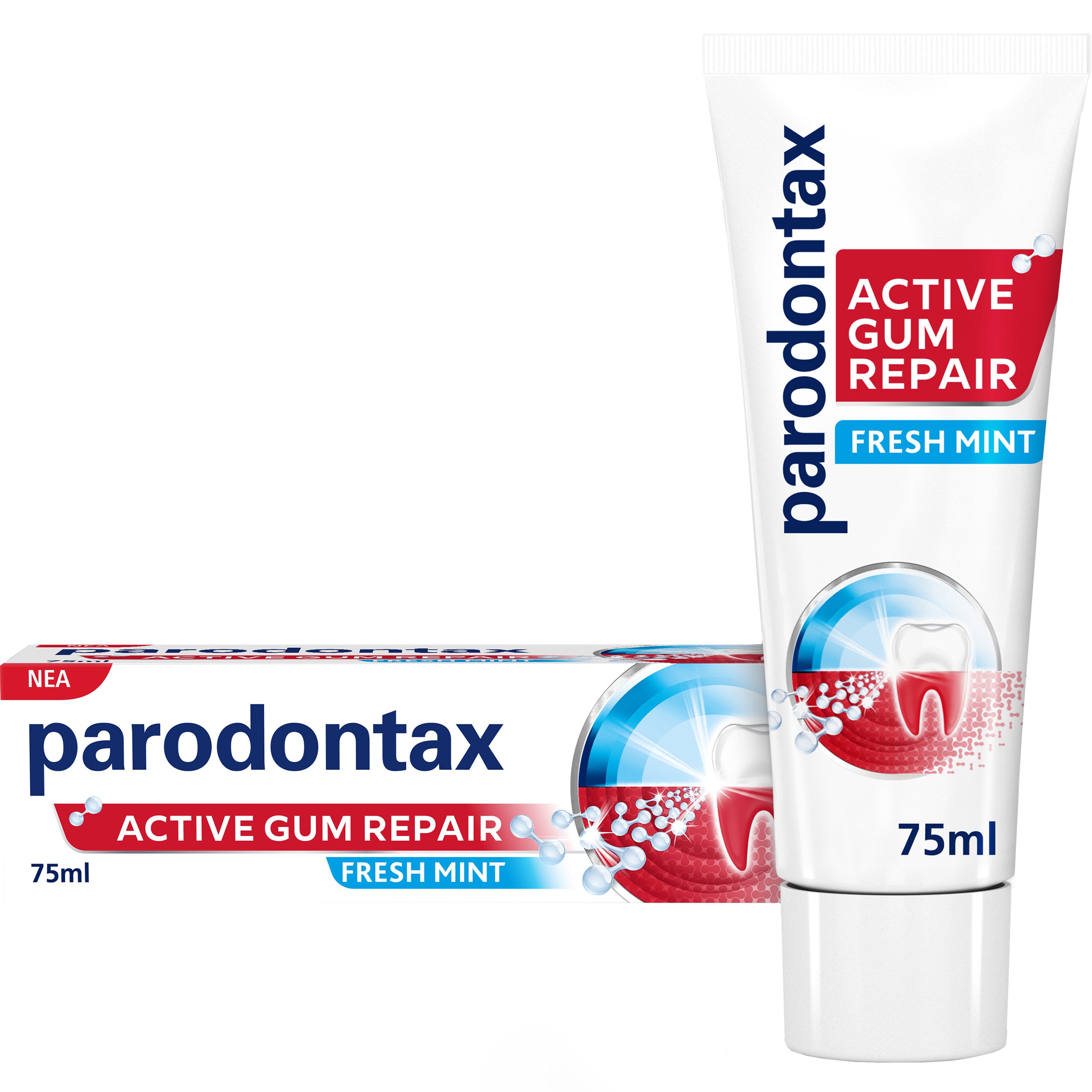 Parodontax Parodontax Active Gum Repair Fresh Mint Toothpaste Οδοντόκρεμα για την Αποκατάσταση των Ούλων που Αιμορραγούν από τη 1η Εβδομάδα με Γεύση Μέντα 75ml