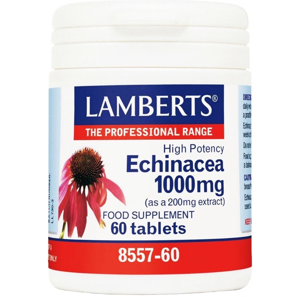 Lamberts Lamberts Echinacea Συμπλήρωμα Διατροφής με Εκχυλίσματος Εχινάκειας για Ενίσχυση του Ανοσοποιητικού Συστήματος 1000mg, 60tabs