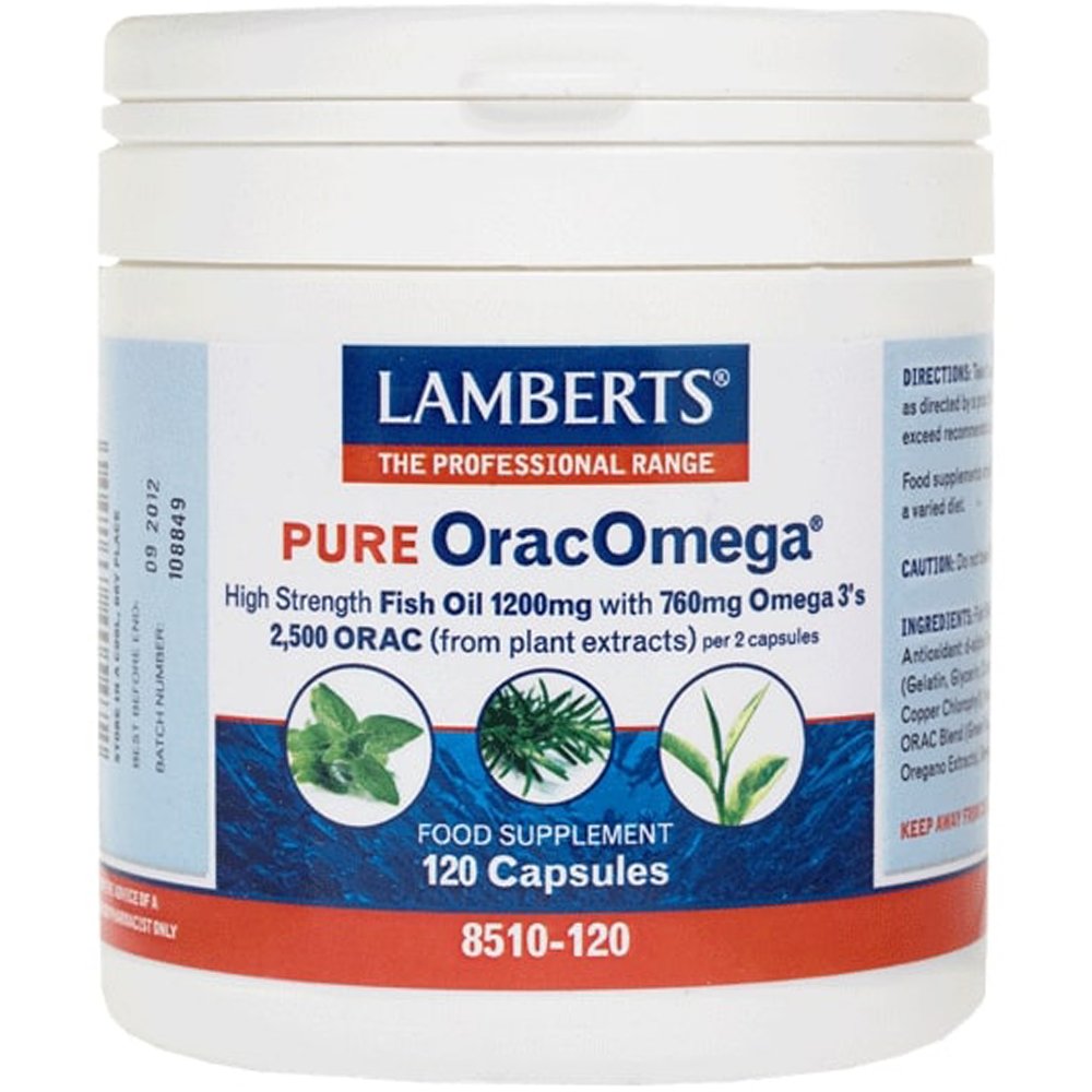 Lamberts Lamberts Pure OracOmega Συμπλήρωμα Διατροφής Ω3 Λιπαρών Οξέων για την Ενίσχυση της Λειτουργίας της Καρδιάς και της Όρασης με Αντιοξειδωτικούς Παράγοντες 120caps