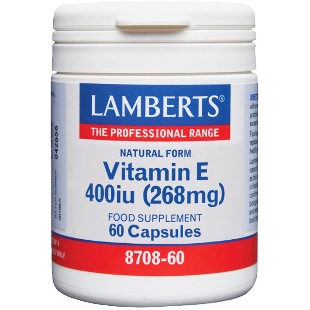 Lamberts Lamberts Natural Form Vitamin E 400iu, 60caps,Συμπλήρωμα Διατροφής με Βιταμίνη Ε σε Φυσική Μορφή για Αντιοξειδωτική Δράση