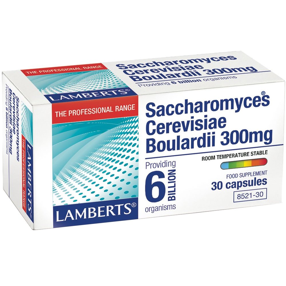 Lamberts Lamberts Saccharomyces Boulardii Συμπλήρωμα Διατροφής Προβιοτικού Μύκητα Μπουλάρντι για Αποκατάσταση Εντερικής Χλωρίδας Έναντι Βλαβερών Βακτηρίων & Διατήρηση Υγείας του Γαστρεντερικού 300mg, 30tabs