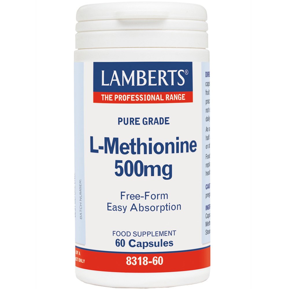 Lamberts L-Methionine Συμπλήρωμα Διατροφής Μεθειονίνης για Αποτοξίνωση & Αναδόμηση των Ιστών, Μαλλιών & Δέρματος 500mg, 60caps φωτογραφία