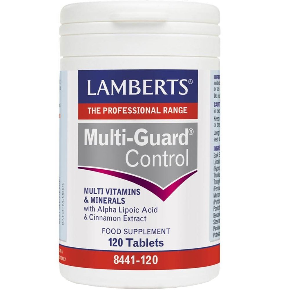 Lamberts Lamberts Multi-Guard Control Συμπλήρωμα Διατροφής Πολυβιταμινών με Εκχύλισμα Κανέλας για τον Έλεγχο των Μεταβολικών Ρυθμών Παραγωγής Ενέργειας Μετά τα Γεύματα & Ρύθμιση των Επιπέδων Γλυκόζης στο Αίμα 120tabs