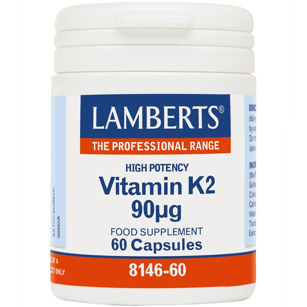 Lamberts Lamberts Vitamin K2 Συμπλήρωμα Διατροφής Βιταμίνης Κ2 που Βοηθά στη Φυσιολογική Πήξη του Αίματος & τη Διατήρηση της Υγείας των Οστών 90μg, 60caps